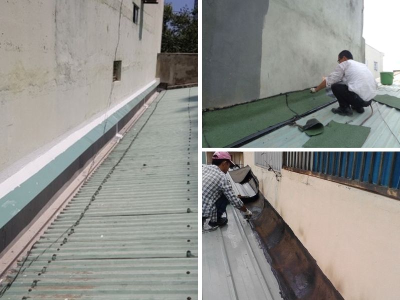 Sử dụng máng xả nước để chống thấm nhà liền kề